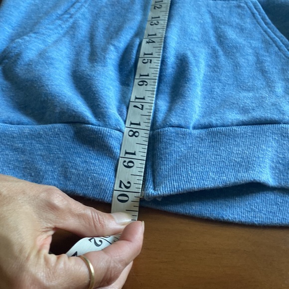 American apparel f497 xs Heather blue zippered hooded sweatshirt - Picture 6 of 6